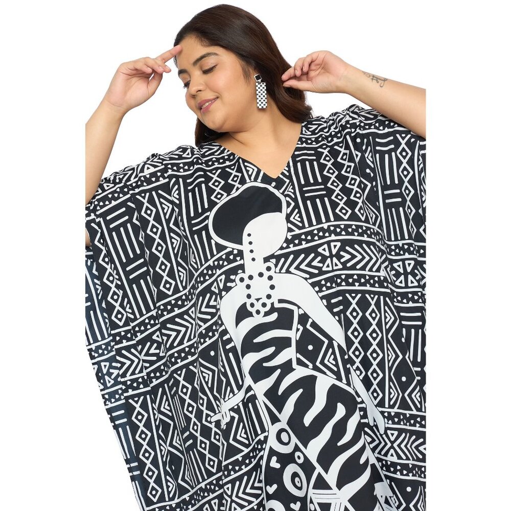 Gypsie Blu Women Polyester Caftan Dress Stylish Maxi Moo Moos Dresses for Party - Picture 6 of 8